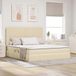 Prolenta Maison Exclusive - LED-bed met opbergruimte en matras, crème kleur, 180 x 200 cm, gestoffeerd