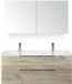 BES LED Seville Badmeubelset 120 cm - 2 Laden Craft Oak Edge - Wastafel Enjoy Dubbel met Spiegelkast