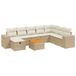 vidaXL 9-delige Loungeset met kussens, polyrattan, beige