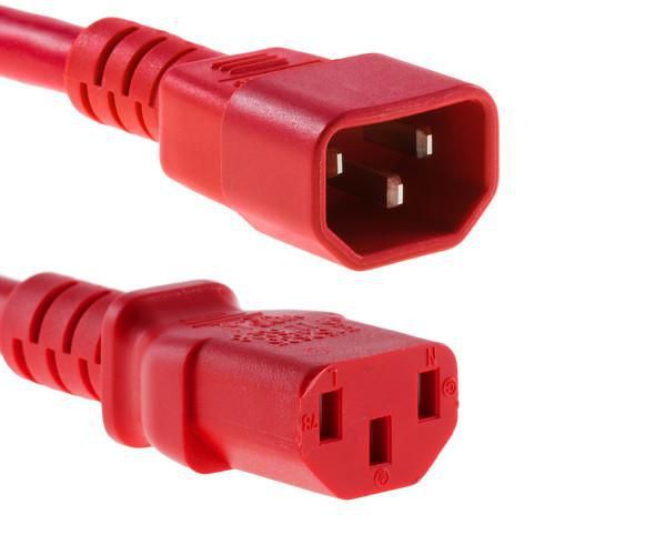 Microconnect PE040630RED electriciteitssnoer Rood 3 m C14 stekker C13 stekker