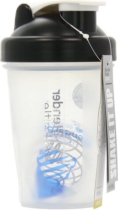 - BlenderBottle Classic met oog - Eiwitshaker / Bidon - 590ml - Transparant Black transparant