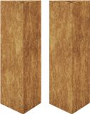 vidaXL Plantenbakken - 2 stuks - Driehoekig - 30x26x75 cm - Cortenstaal/Bruin - Metaal