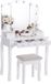 Merkloos / Sans marque Make-up tafel van hout, 80 x 40 x 140 cm