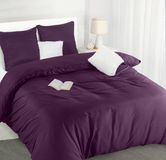 Ibenzoa® Beddengoedset Tweepersoons 240x260 cm Paars Microvezel met Ritssluiting en 2 Kussenslopen 65x65 cm