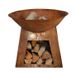 Esschert Design FF169 Cheminée d'extérieur portable Bois de chauffage Couleur rouille Acier 76x76x62 cm