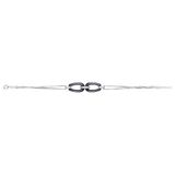 Ceranity Damesarmband keramiek en zilver 925/1000 3,8 g zirkonia 19 cm