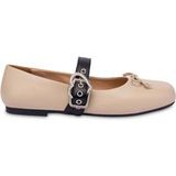 Moschino Ballerines en cuir nappa beige