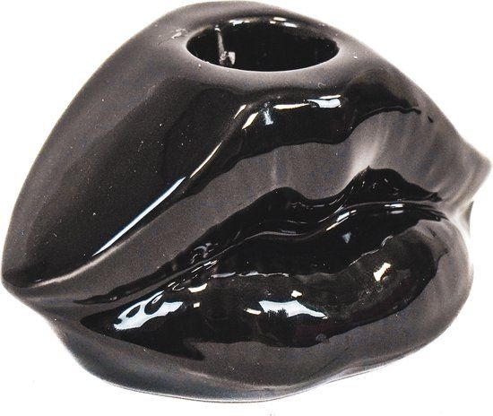 Housevitamin Lips Don't Lie Kandelaar - Zwart - 10,5x6,5x5,5cm