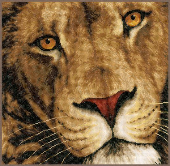 Lanarte Borduurpakket - Koning der dieren - 35 x 34cm