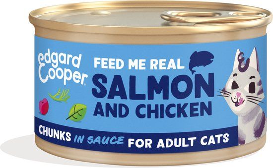 Edgard & Cooper Kattenvoer Chunks Zalm - Kip 85 gr
