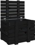 vidaXL Opbergbox 58x40,5x42 cm massief grenenhout zwart