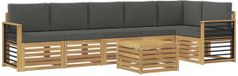 vidaXL Hoek loungeset 6 zitplaatsen Polyester Wit en antracietkleurig