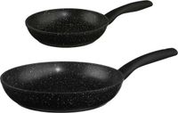 Secret de Gourmet - Koekenpannen set 2x - Zwart - Dia 20 en 26 cm