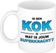 Bellatio Decorations Shoppartners Bv Ik ben kok wat is jouw superkracht mok / beker - wit met blauwe tekst - cadeau / verjaardag / beroepen