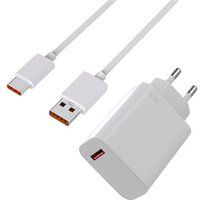 Phonillico® 67W Snellader + Kabel voor Xiaomi 13 / 13T / 13 LITE / 12 / 12X / Redmi Note 13 Pro / Redmi Note 12 Pro / Poco X6 / Poco X5 Pro / Poco F5 / Poco F4 / Pad 6 Pro / Pad 5 Pro