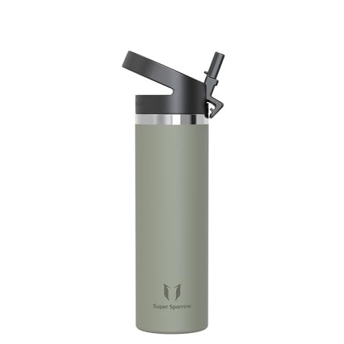 Super Sparrow Waterfles 750ml Metaal Fles RVS Drinkfles met Rietje