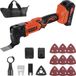 Vevor Draadloze Multitool, 20V Oscillerend, 6 Variabele Snelheden, 3.2° Oscillatiehoek, 2.0 Ah Accupack en Lader, 12-Delige Zaagaccessoireset en LED-Verlichting