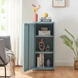 en.casa Metalen kast Burlöv 88x40x35 cm grijsblauw