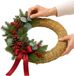Merkloos Decoris Kerstkrans van stro - 25 cm