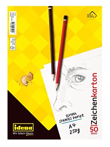 Idena 10384 - Tekenkarton - DIN A4 - 250 g/m² - 50 vellen