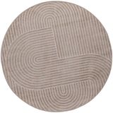 vidaXL Palmeras Beige Rond Vloerkleed Polyester Ø 160 cm