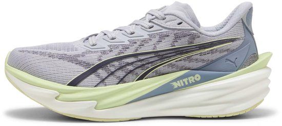 Puma Deviate Nitro 4 Hardloopschoenen voor dames - Vibrant Silver/Apple Spritz - Maat 40