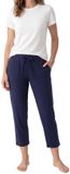 Schiesser Dames pyjama Mix & Relax blauw/crème gestreept korte mouw katoen/elastaan maat 38