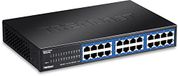 TRENDnet TEG-S24DG 24-poorts onbeheerde Gigabit GREENnet desktop metalen switch, ethernet splitter, ventilatorloos, 48 Gbps schakelcapaciteit
