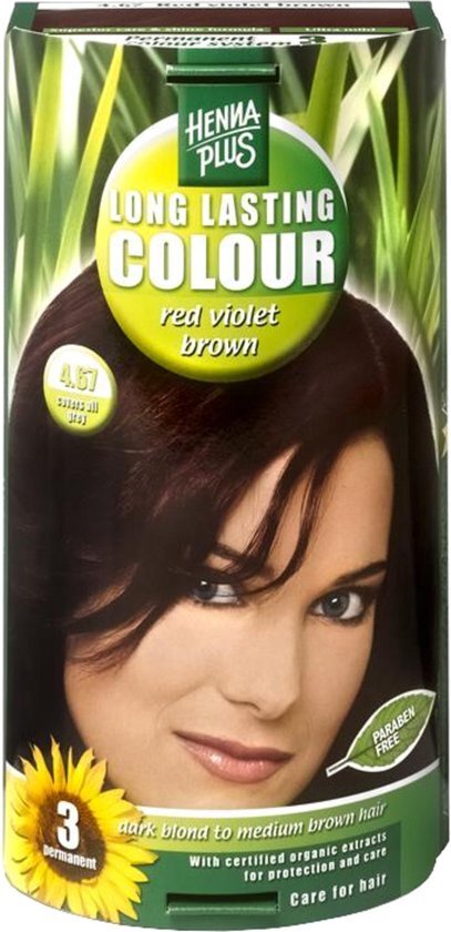 Hennaplus 4.67 Red Violet Brown Long Lasting Colours 100ml