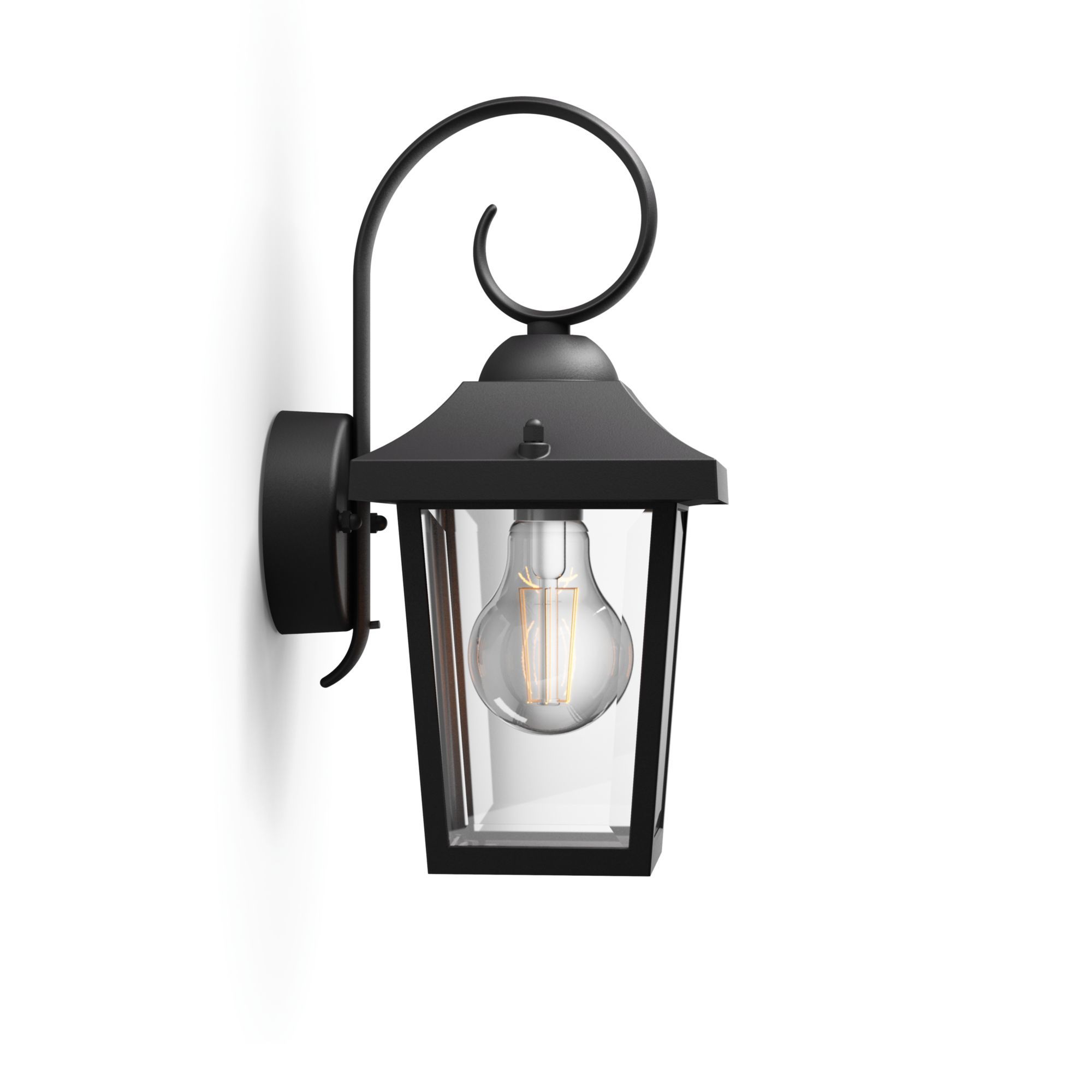 Philips myGarden Buzzard Outdoor Wall Light - Black - E27 - IP44 - Dimmable