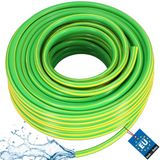 KOTARBAU® Tuinslang, Waterslang, PVC, 50 m, Groen Geel, 1 Inch, 4-Lagen, Flexibel, Bewateringsslang, Versterkt, Tuinbewateringsslang, Waterslang voor Tuin