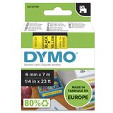 DYMO D1 Label Tape - 6mm x 7m - Black on Yellow