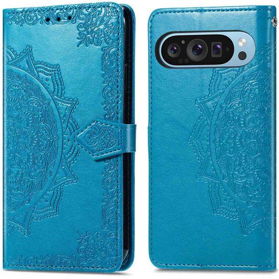imoshion Hoesje - Geschikt voor Google Pixel 10 / Google Pixel 10 Pro - Mandala Bookcase - Turquoise