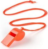 Merkloos / Sans marque Makito Western Europe Fluitjes van kunststof - Multipack van 30x stuks - oranje - aan koordje - herrie maken - sport