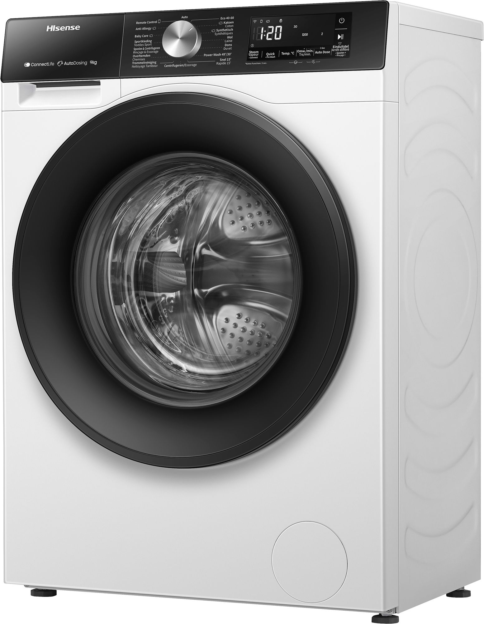 Hisense WF3S9045BW3/BLX - Wasmachine - 9kg - Autodose - Energielabel A