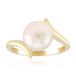 Cavill - Ring Zilver Verguld - 925 Sterling Zilver met Witte Zoetwaterkweekparel 8,5 mm - Asymmetrisch Modern Elegant Ontwerp - Maat 17-21