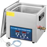 VEVOR Ultrasone reiniger, dubbele frequentie, 10 l, professionele ultrasone reiniger 220 V met verwarming, ultrasone reiniger van roestvrij staal voor onderdelen sieraden printplaat 28/40 kHz
