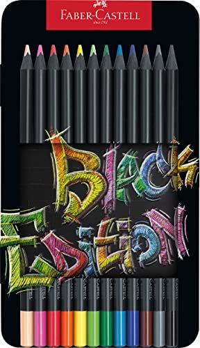 Faber-Castell Black Edition Blackwood kleurpotloden - 12 stuks - metalen etui
