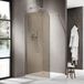 FortiFura Galeria Inloopdouche - 140x200cm - Afgeronde Glaswand - Rookglas - Geborsteld RVS