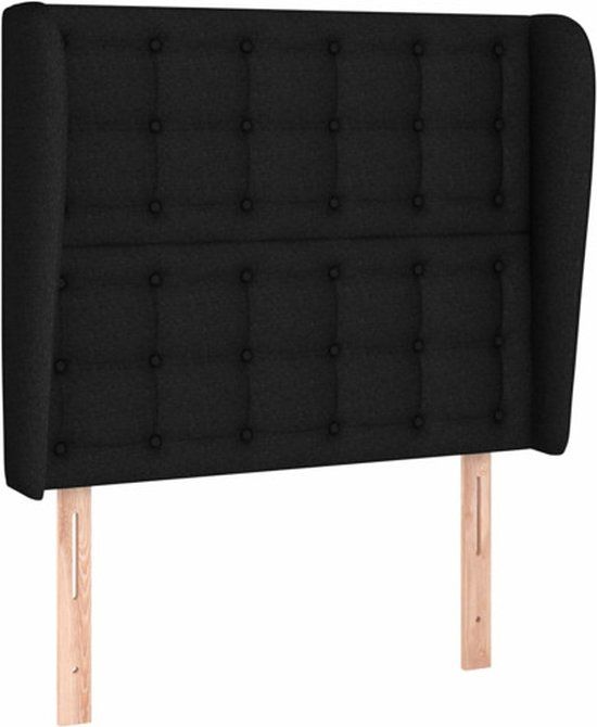 vidaXL Hoofdbord - Stof - Zwart - 83x23x118/128 cm