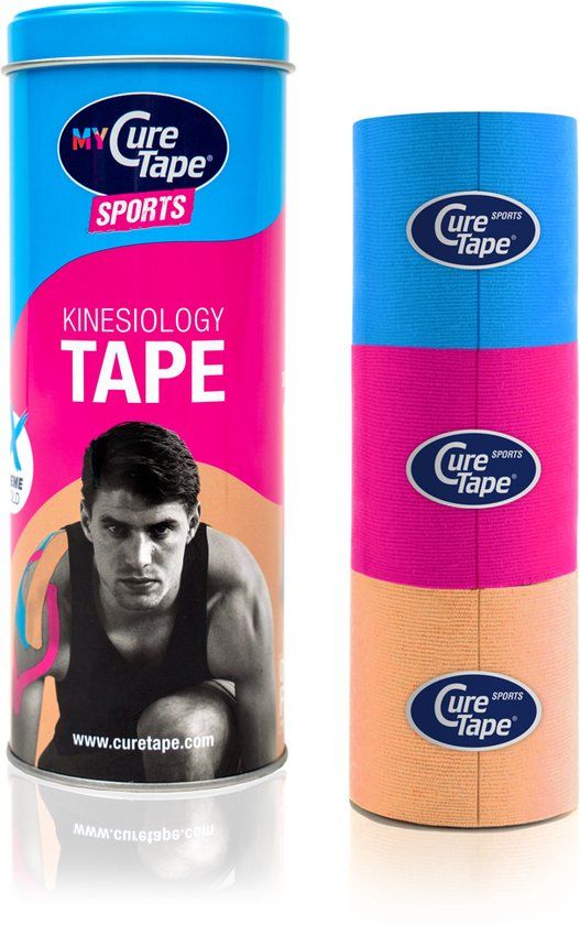 CureTape My CureTape® Sports - Kinesiotape - Blauw, roze & beige - 3 rollen 5cm x 2,5m