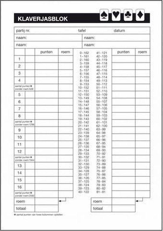 Sigel Klaverjasblok - Expres - A5 - 50 vel - SI-40960