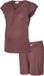 MAMALICIOUS - MLTRINITY LIA JRS PYJAMAS SET 2F - Femme - Pyjama - Rose Brun - Rayé - Manches courtes - Viscose/Élasthanne - XS