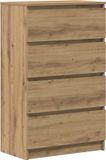 vidaXL Dressoir - 60x35x98,5 cm - Bewerkt Hout - Artisanaal Eikenkleur