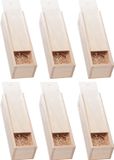 WDMT Spies Trading Set van 6 Houten Wijnkisten - Luxe Geschenkverpakkingen voor Wijnflessen - Inclusief Houtwol en Schuifdeksel - Bruin