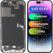 MP Écran tactile compatible avec Apple iPhone 14 Pro, avec cadre, version diagnostic OLED souple FHD 120Hz premium, noir