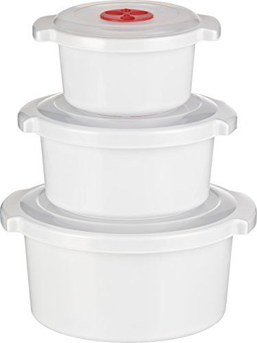 Kigima Magnetron- Kookpan - Starter Set 3-delige pannen 0,5 L, 1 L, 2L wit