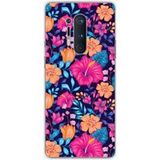 OnePlus Bedrukt siliconen hoesje compatibel met OnePlus 8 Pro Fleurs exotiques