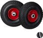 Merkloos Relaxdays Steekwagenwiel - 3.00-4" - set van 2 - luchtband - tot 100 kg - 260x85 mm - zwart