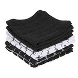 Ritz 100% Katoen Terry Schotel, Zwart, 6-Pack 12" x 12"